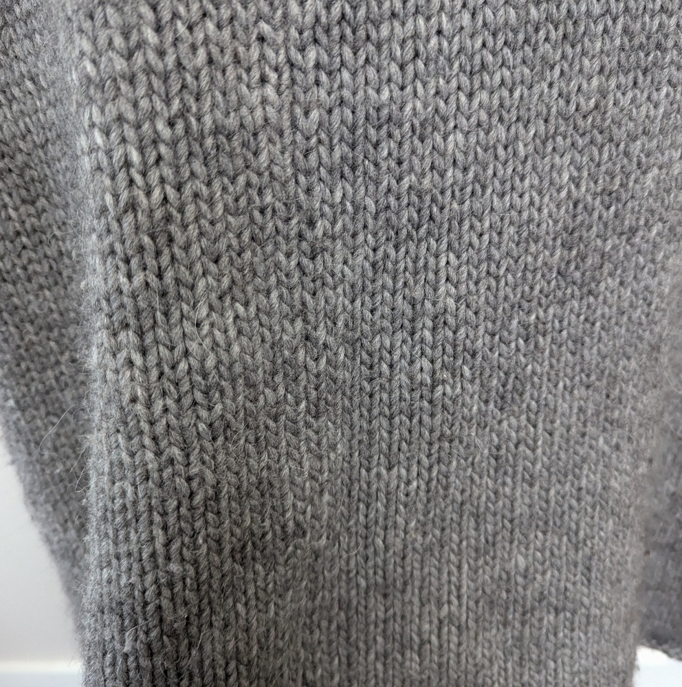 Stefanel Grey Wool Alpaca Blend Knit Sweater Cape Minimalist‎ Luxury - Picture 9 of 14
